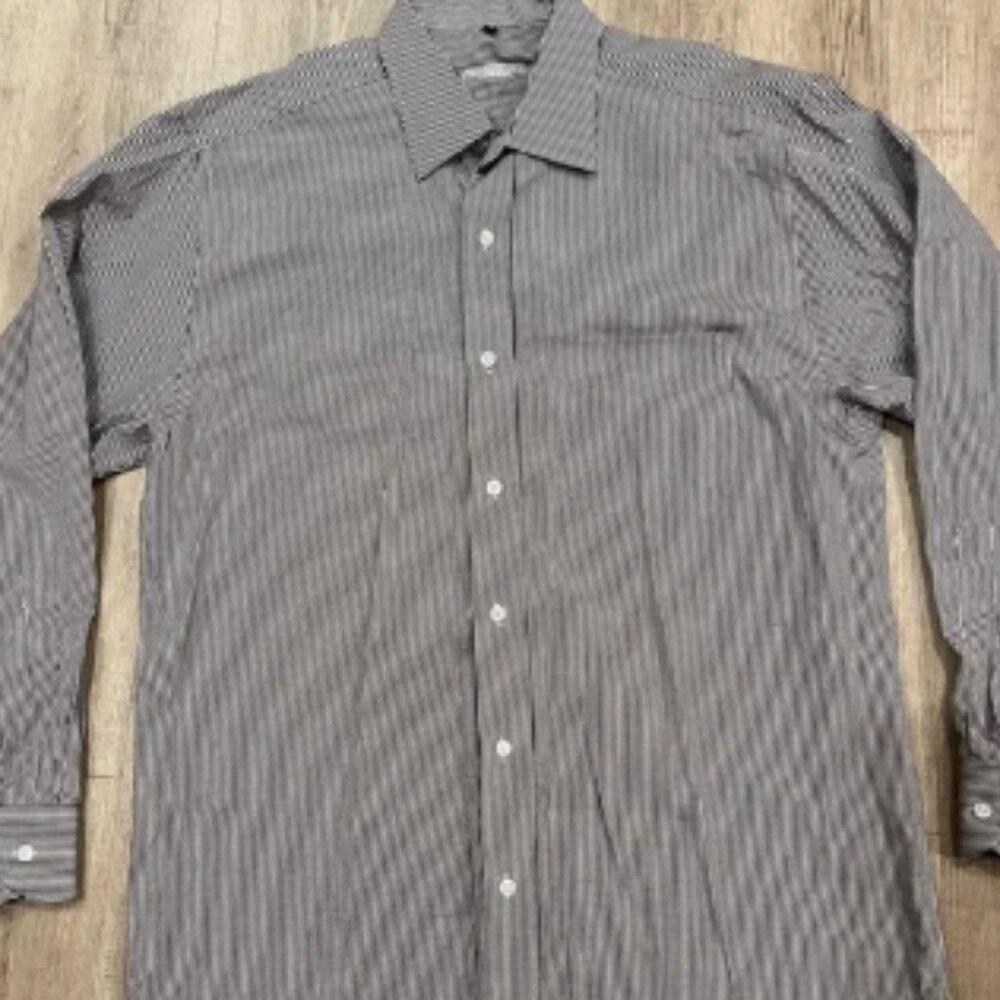 Alexandre London Mens Dress Shirt 16 1/2 / 42 Black Small Checkered